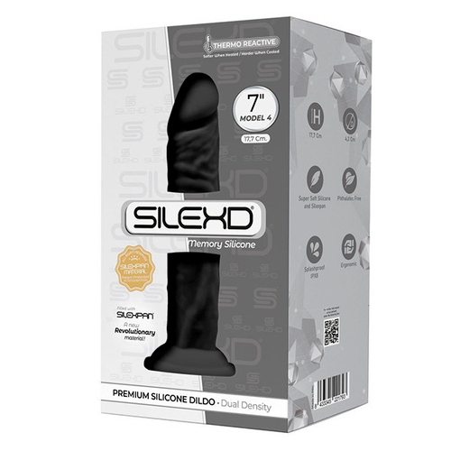 Черный фаллоимитатор 17,7см на присоске SilexD Premium Silicone Dildo 7" Model 4