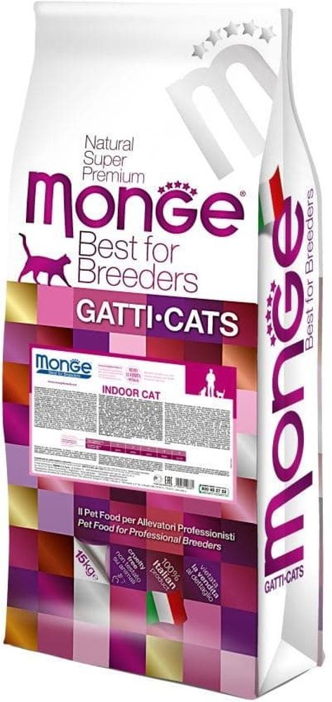 Сухой корм для домашних кошек Monge Cat Indoor с курицей, Пакет 10 кг Сухой корм для домашних кошек Monge Cat Indoor с курицей, Пакет 10 кг