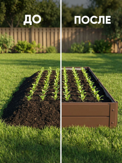 Грядка Ивановская 1х3 метра, борт 20см Коричневый (RAL 8017), (сборка: саморезы)