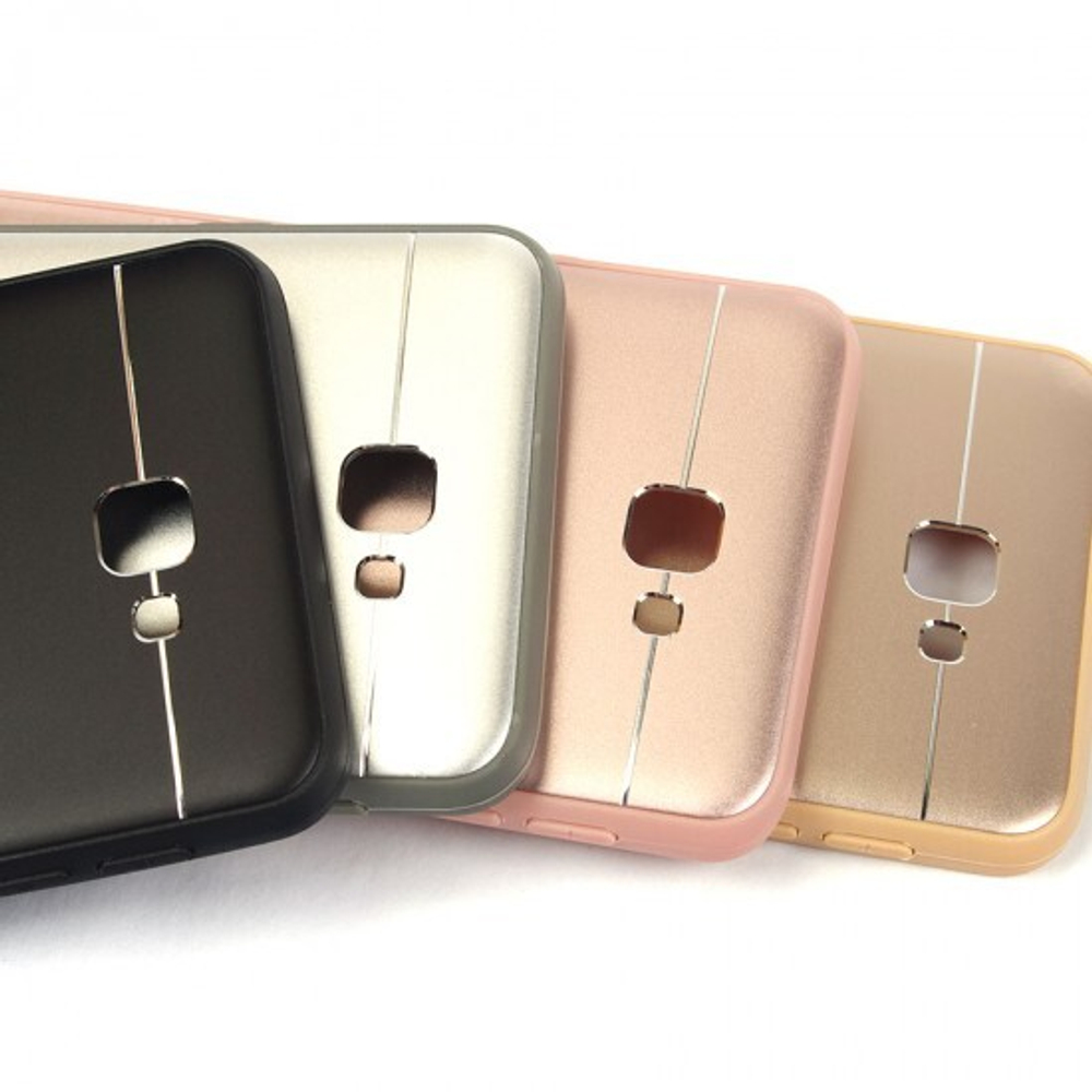 Чехол ТПУ+металл для Samsung Galaxy J7 Prime, 009511 Серебристый