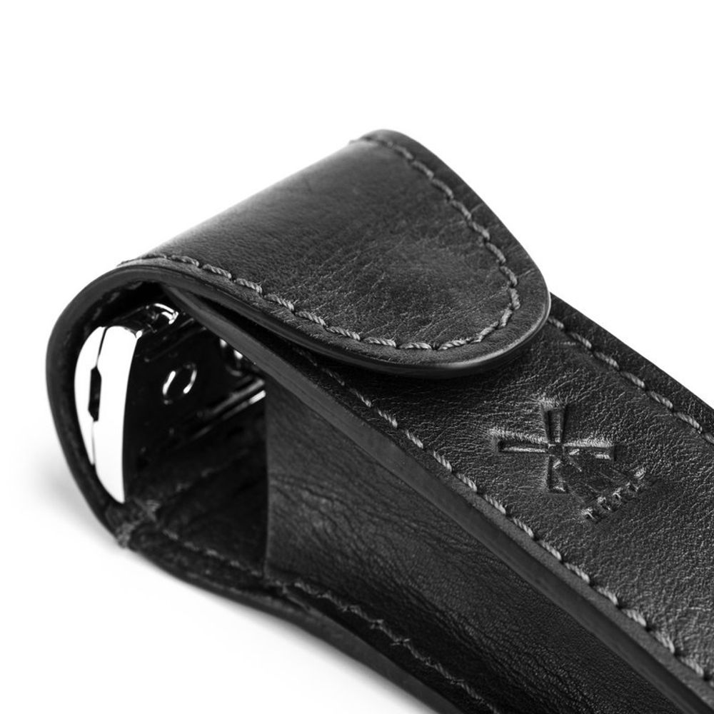 Дорожный чехол для Т-образной бритвы MUEHLE, черная кожа (RT 6)