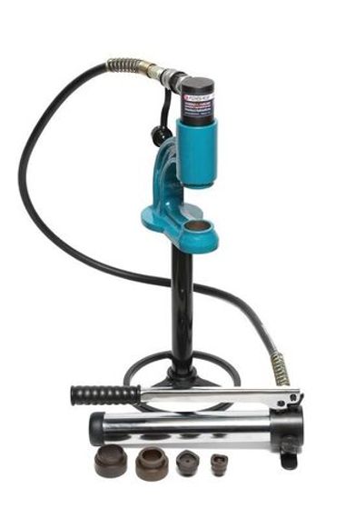 Дырокол гидравлический с насосом 5т(?35,36мм, сталь нерж.-1мм, медь/алюм.-2мм), в кейсе Forsage F-DK8