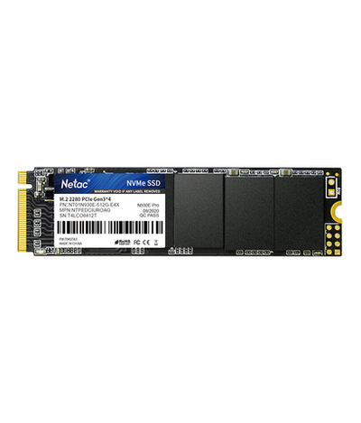 Ssd накопитель Netac SSD N930E Pro 512GB PCIe 3 x4 M.2 2280 NVMe 3D NAND, R/W up to 2080/1700MB/s, IOPS(R4K) 200K/200K, TBW 300TB, 3y wty
