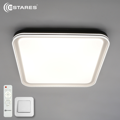 Управляемый светодиодный светильник OLIVER 100W S-IRC-500x500x75-WHITE/BLACK/WHITE-220-IP40