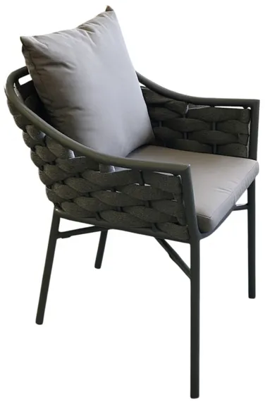 Плетеное кресло с подушками Torino, антрацит