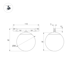 Светильник MAG-MICROCOSM-SFERO-R80-7W Warm3000 (BK, 230 deg, 24V) (Arlight, IP20 Металл, 5 лет) 051784