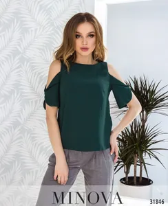 Блуза 4087н-темно-зеленый Minova