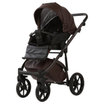 Детская универсальная коляска Adamex PRO Natura - CN-17-Coffee (шоколад экокожа)