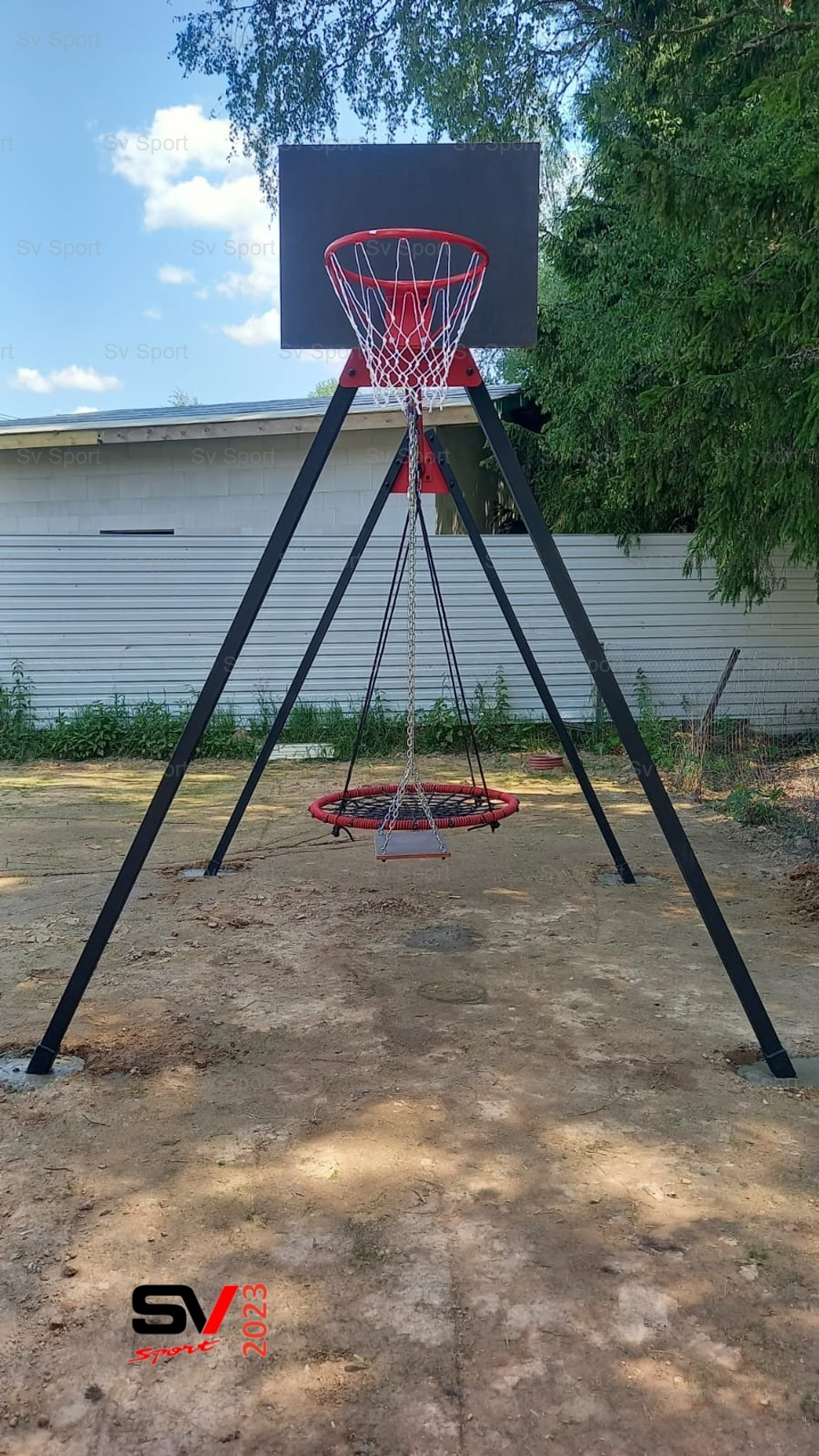 Монтаж уличных качелей Sv Sport