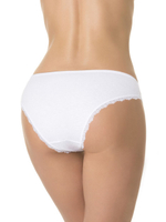 Хлопковые трусики-слипы с обработкой плоским кружевом (Размер: M) (Цвет: черный)