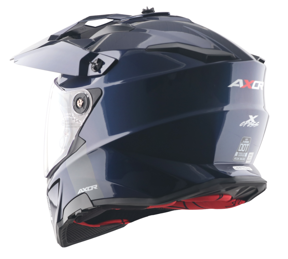 Шлем AXOR X-CROSS DUAL VISOR SC, с визором, цвет синий (L)