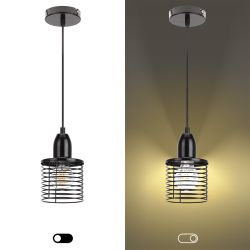 Светильник подвесной (подвес) ЭРА PL5 BK металл, E27, max 60W, высота плафона 170мм, подвеса 800мм, черный | Подвесы в стиле LOFT