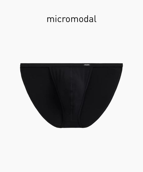 Мужские трусы (1шт) танга Atlantic MP-1587, микромодал, черный