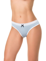 Трусики-слипы с контрастной кружевной резинкой (Размер: S) (Цвет: голубой)