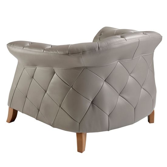 Кресло 5132/EX007-1P-T541029 серое кожаное Испания