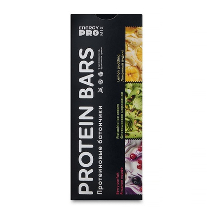 Energy PRO Протеиновые батончики Mix: "Фисташка", "Лимон", "Ягоды"