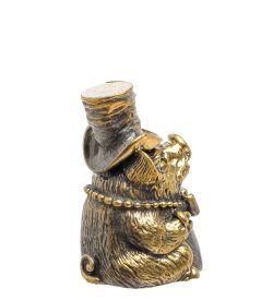 AM-1517 Фигурка «Колокольчик-поросенок в шляпе» (латунь)