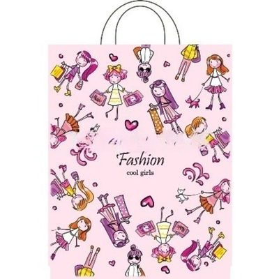 Пакет с петлевой ручкой ПВД 28х35 (55 мкм) "Девчонки" (25/500 шт.) Интерпак