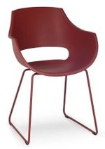 Кресло пластиковое на полозьях Papatya Opal Sled Pro, кирпично-красный