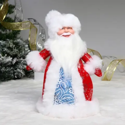 Дед Мороз для подарков и конфет «Кому подарки?» 30 см (красная шубка)