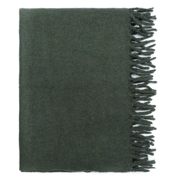 Плед мохеровый хвойно-зеленого цвета из коллекции essential, 130х180 см