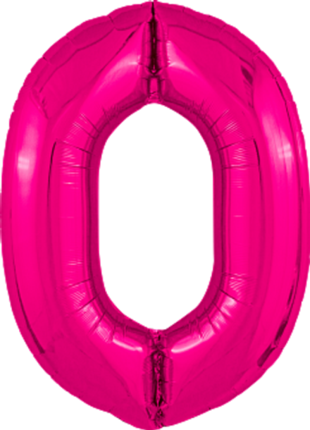 Р Цифра 0 Slim Фуксия (40''/102 см)