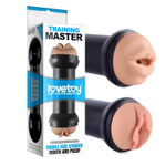 Двусторонний мастурбатор Training Master Double Side Stroker Mouth and Pussy (Цвет: телесный)