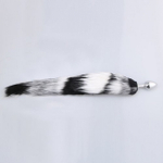 Анальная пробка с хвостом (белый с черным) (Цвет: цвет пробки серебристый, цвет хвоста бело-черный)