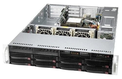 Сервер Supermicro SuperServer 520P-WTR без процессора/без ОЗУ/без накопителей/количество отсеков 3.5" hot swap: 8/2 x 650 Вт/LAN 1 Гбит/c