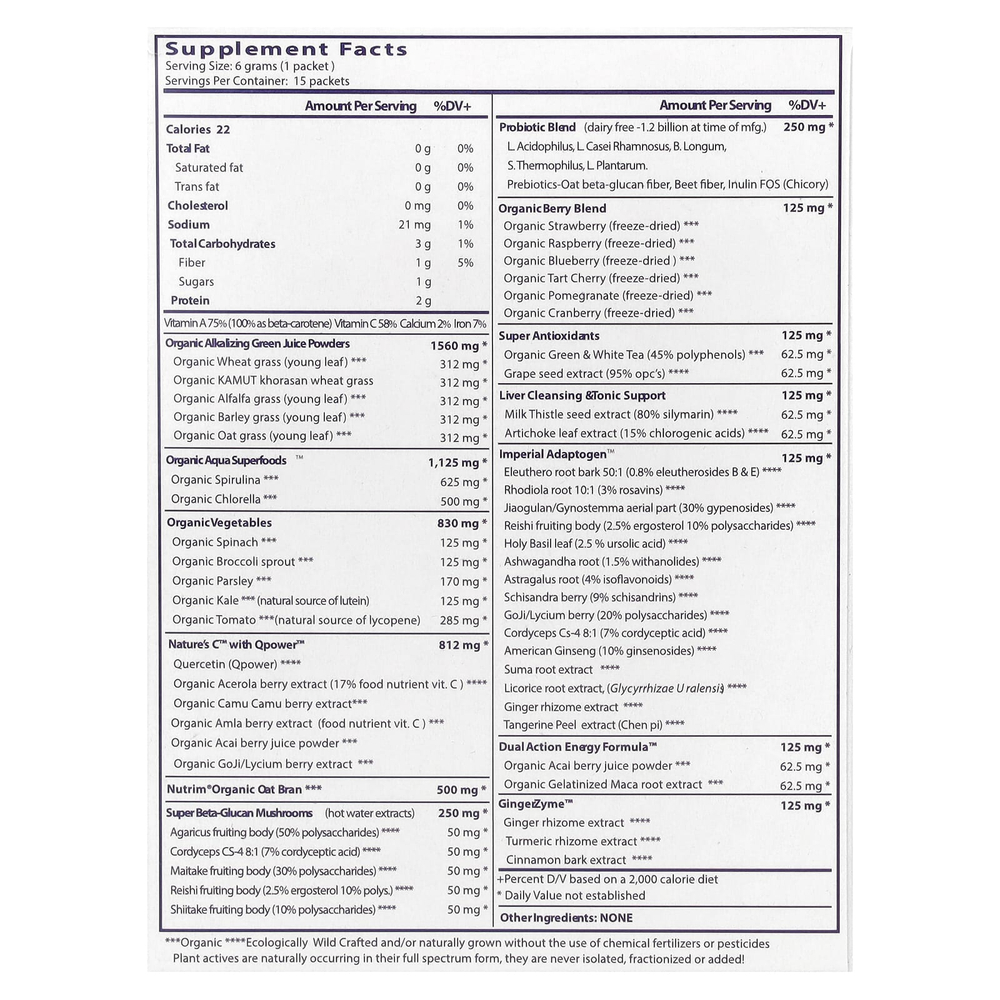 Paradise Herbs, ORAC Energy® Greens, 15 пакетиков по 6 г (0,2 унции)