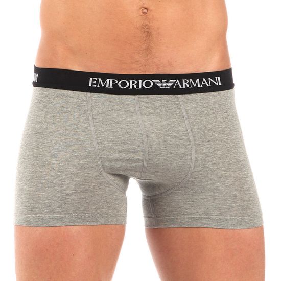 Мужские трусы боксеры серые с черной резинкой Emporio Armani