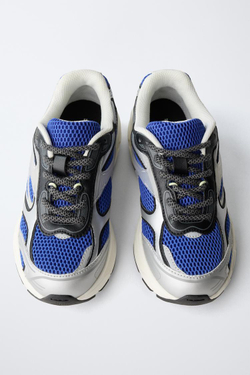 ZARA СПОРТИВНЫЕ КРОССОВКИ ИЗ СЕТЧАТОЙ ТКАНИ, СИНИЙ