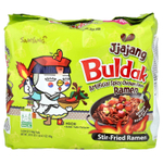 Buldak, Buldak ™, жареный рамен с пряностями из курицы, джаджанг, 5 пакетиков по 140 г (4,94 унции)