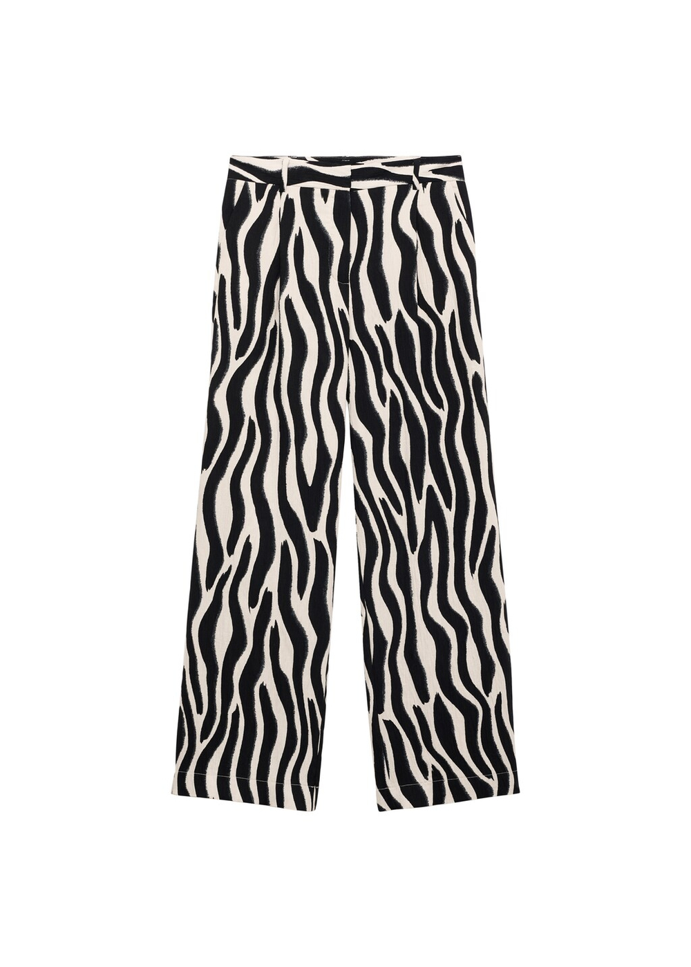 Прямые брюки с принтом зебра