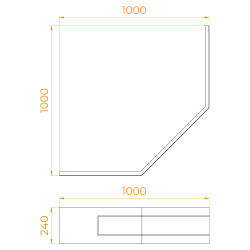 Экран для душевого поддона RGW NT/CL-S (1000x1000)