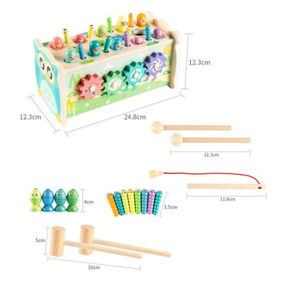 Бизиборд и логический центр 4 в 1 «Рыбалка, стучалка, металлофон, крутилка» 12.5×12.5×24.5 см