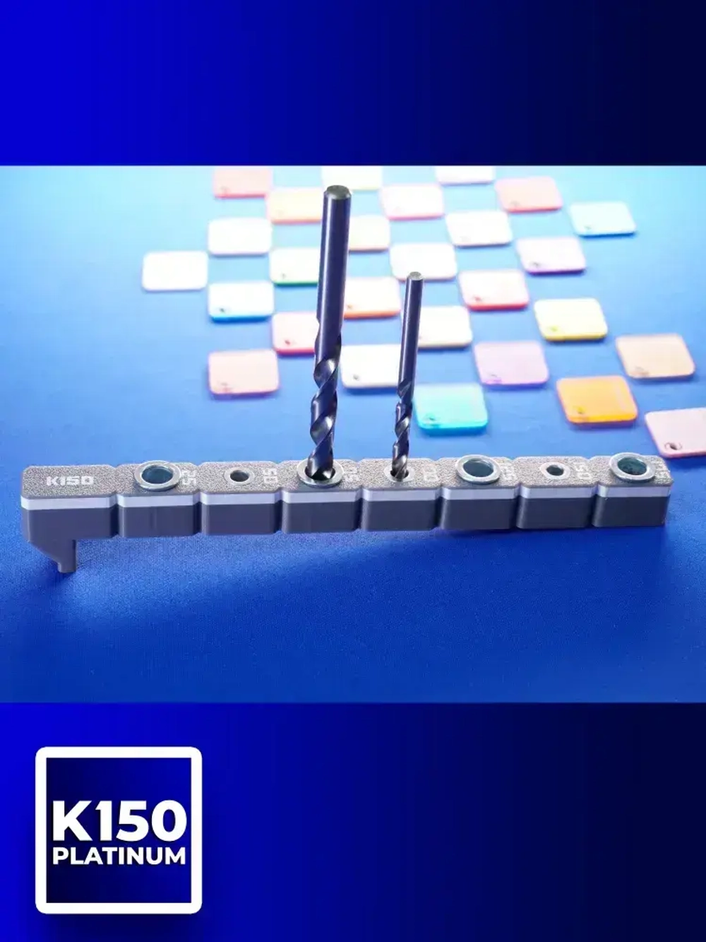 Мебельный кондуктор К150 PLATINUM для сверления отверстий под шкант и конфирмат шаг 25 мм для сборки мебели