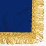 Чехол на бильярдный стол Галант 12 футов, синее влагостойкое, желтая бахрома