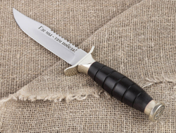Нож «Морская пехота», сталь 95х18, резная рукоять из черного мореного граба