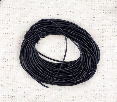 Шнур экокожа круглый для подвески, d 3 мм, чёрный