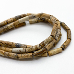 Бусины "Яшма пейзажная, размер около 9,5*3,2 мм, цена за 19-20 шт (1/2 нити)