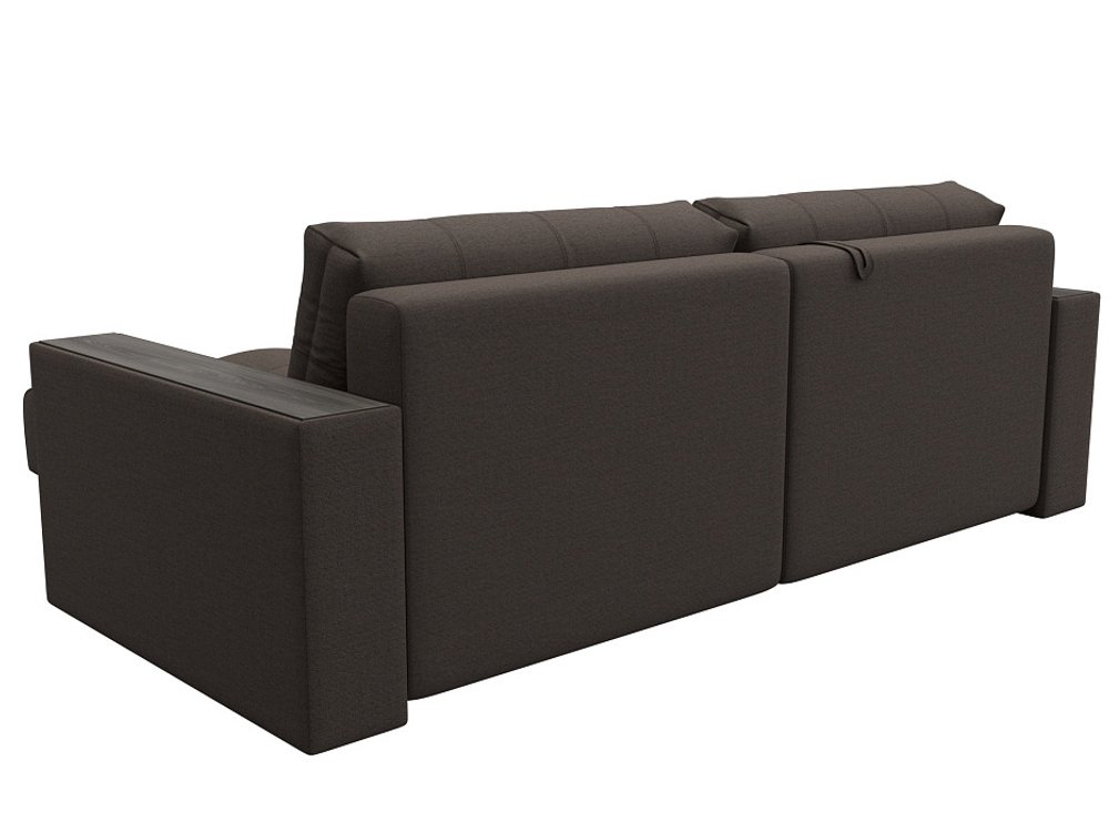 Диван угловой с декором Лига-049 НПБ, Амур 05 РОГОЖКА коричневый