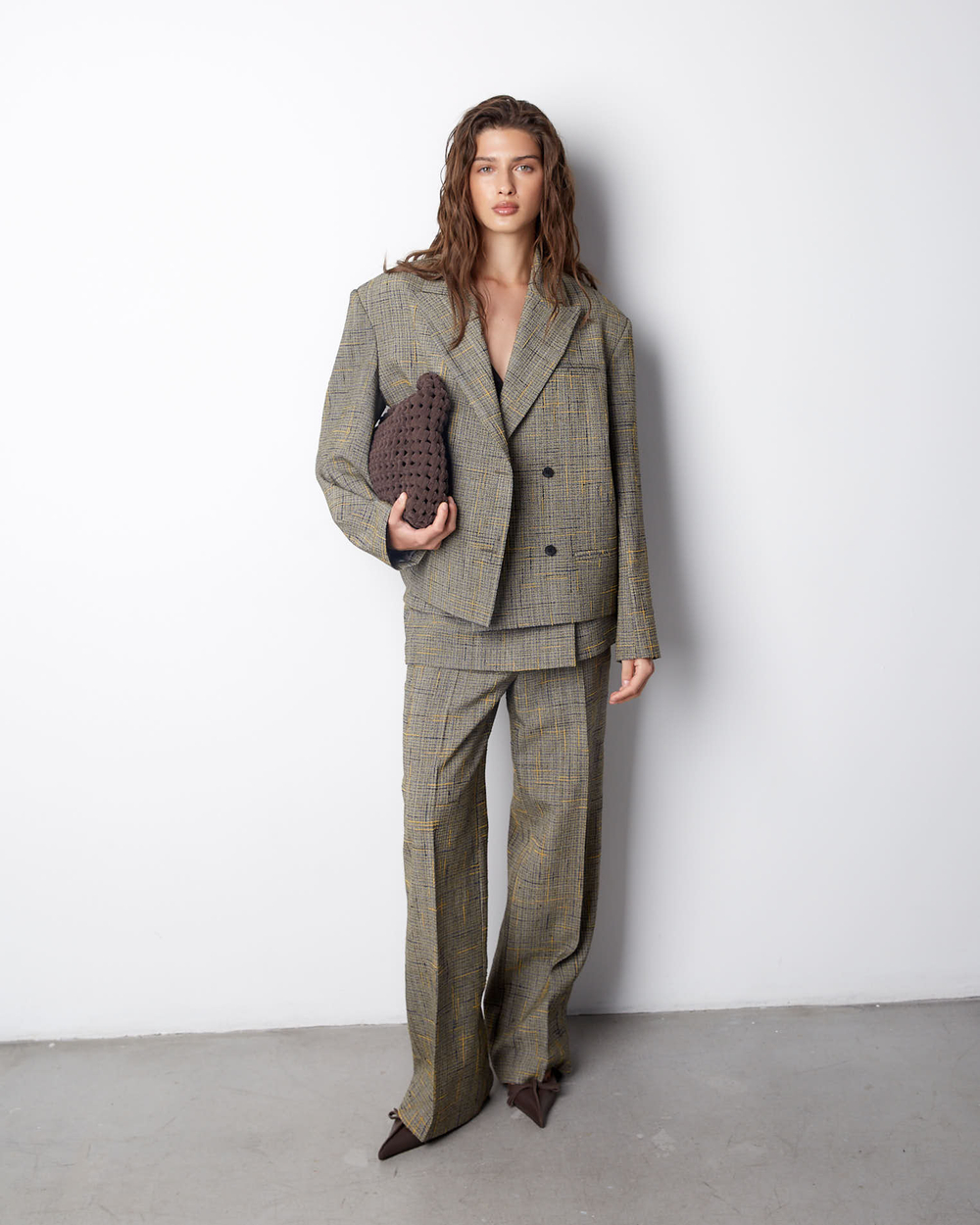 Жакет из шелка и вискозы Боттега Венета желтый/синий