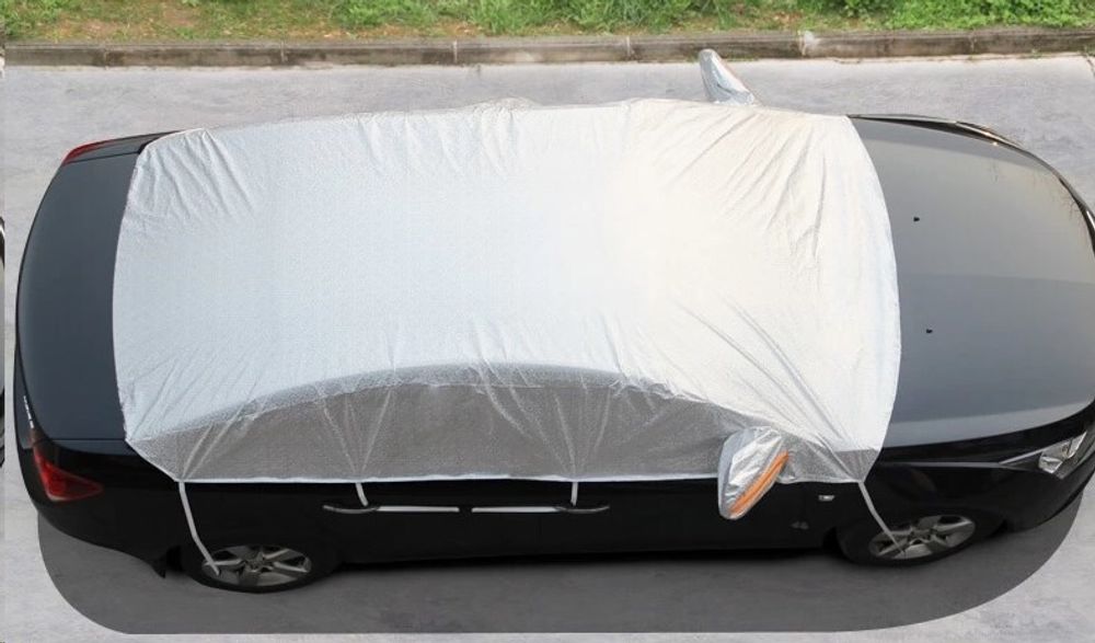 Тент на авто защитный 295*140*56 см (на крышу и окна автомобиля) серый, универсальный (AIRLINE)