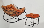 Кресло-качалка с подставкой «Нирвана», 98*80*102 см, оранжевый ДоброСад