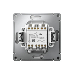 ARTGALLERY 2-клавишный ВЫКЛЮЧАТЕЛЬ КНОПОЧНЫЙ, 10АХ, механизм, быстрозажим. клем., СТАЛЬ