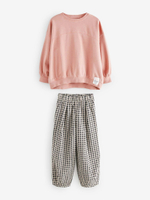 Толстовка и брюки для девочки Next E61-406, Розовый, Коричневый