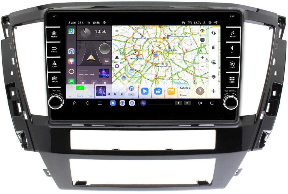 Магнитола для Mitsubishi Pajero Sport 3 2020-2024, Montero Sport (поддержка 360, климата и БК на русском!) - Carmedia SF-1038 (кнопки и крутилки) Android 13, TS20, 6+128Гб, CarPlay, 4G SIM-слот