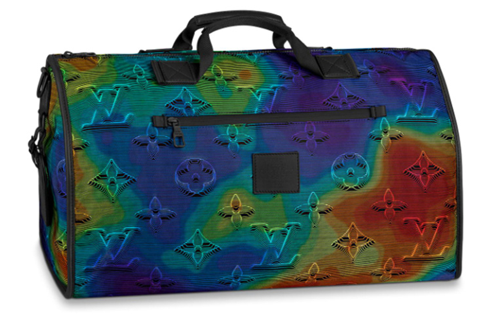 LOUIS VUITTON Reversible Keepall Bandouliere Monogram 3D 50 Rainbow/Gray/Black