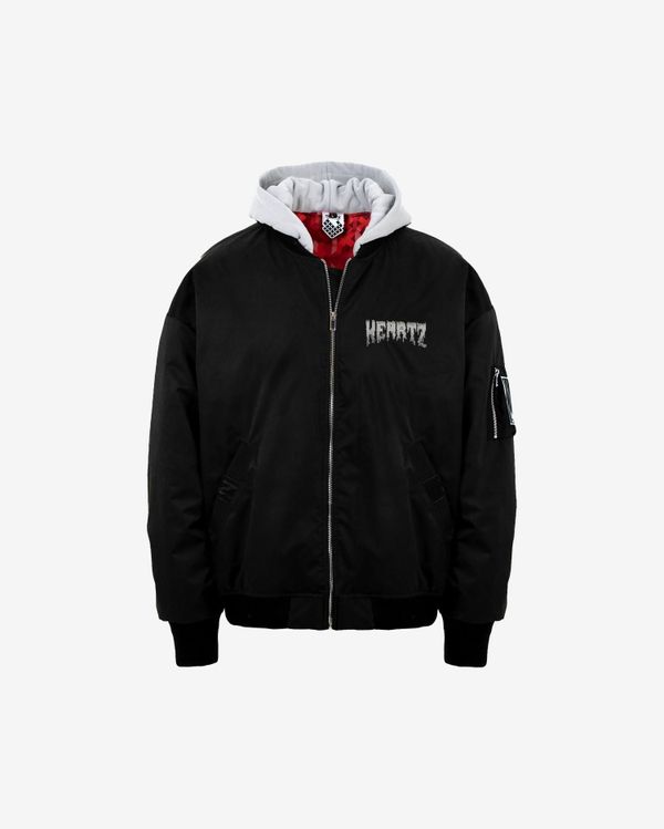 Бомбер Intruder v1.1 Oversized Embroidered Hooded Черная - фото 1